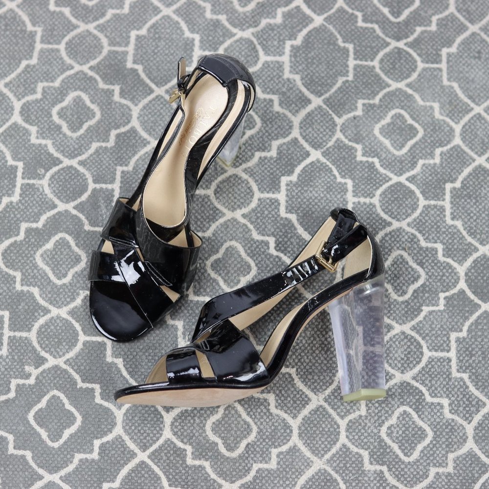 TALBOTS Black High Heel Sandals Sz 9B